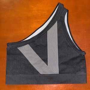 Fabletics black Indy seamless one shoulder sports bra